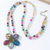Fashion Colored Glass Beaded Flower Necklace - Image 5