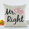 Linen valentine couple hugging pillowcase - Image 3