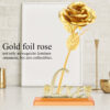 24K Gold Foil Flower Artificial Rose Valentine Day Romantic Gift for Home Table Decor(Golden) - Image 9