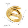 Irregular Titanium Steel Ring With Water Droplet Knot Opening - Image 6