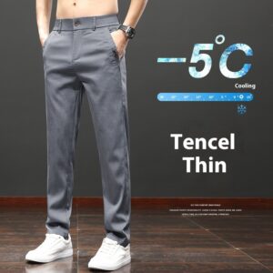 Tencel Lyocell Light And Easy To Care Slim-fitting Straight Pants Men's