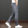 Tencel Lyocell Light And Easy To Care Slim-fitting Straight Pants Men's - Image 3