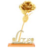 24K Gold Foil Flower Artificial Rose Valentine Day Romantic Gift for Home Table Decor(Golden) - Image 2