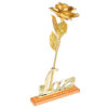 24K Gold Foil Flower Artificial Rose Valentine Day Romantic Gift for Home Table Decor(Golden) - Image 3