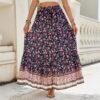 Women's Rayon Printed Breasted Split Skirt Seaside Holiday Beach Skirt - Image 4