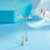 Minimalist Design Tassel Double Butterfly Necklace For Women - Image 2