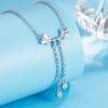 Minimalist Design Tassel Double Butterfly Necklace For Women - Image 4