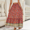 Women's Rayon Printed Breasted Split Skirt Seaside Holiday Beach Skirt - Image 3